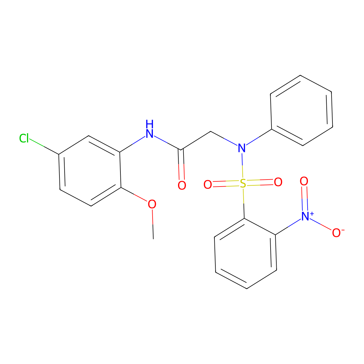 N-(5-chloro-2-methoxyphenyl)-2-(N-(2-nitrophenyl)sulfonylanilino)acetamide molecular structure, CAS 412939-64-1