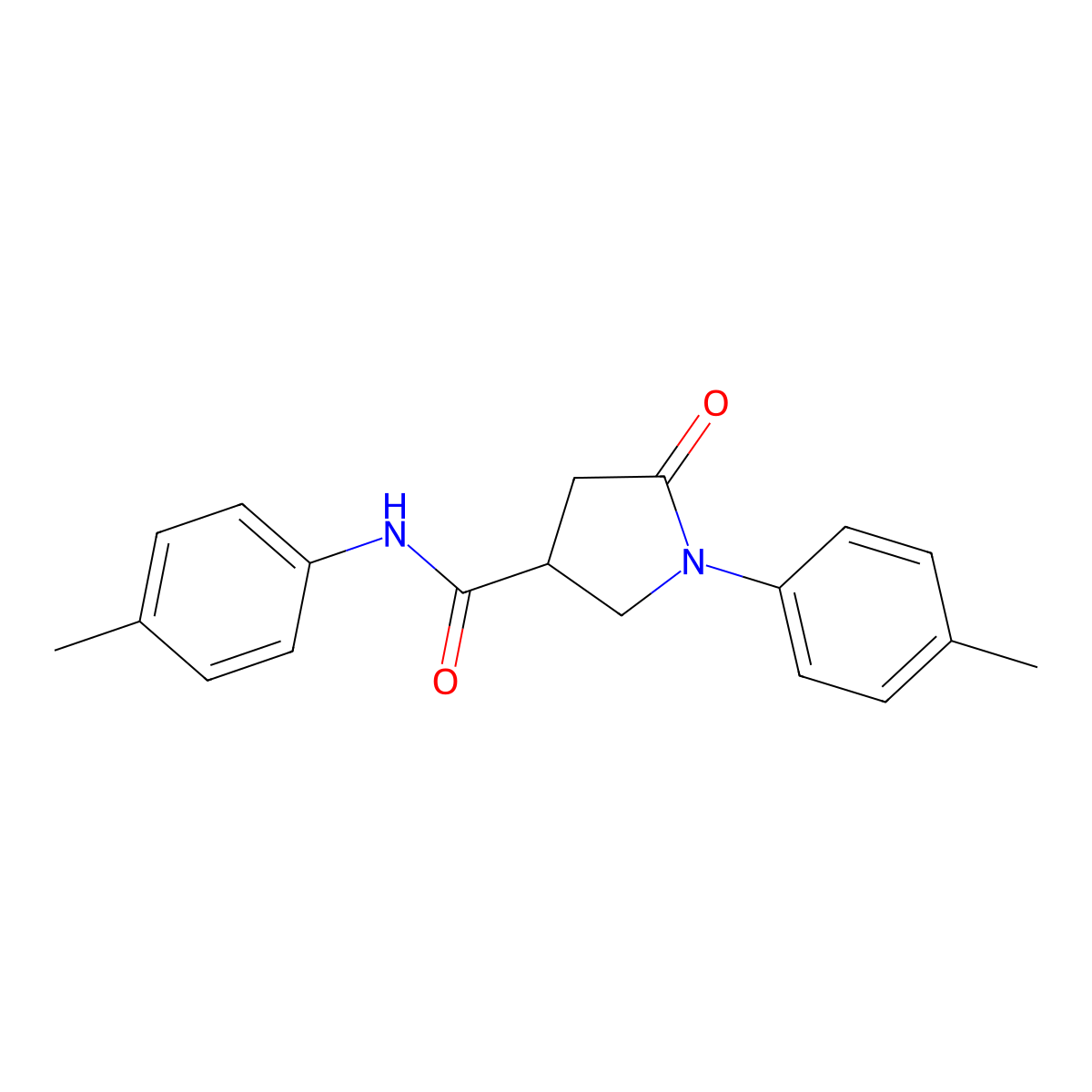 N,1-bis(4-methylphenyl)-5-oxopyrrolidine-3-carboxamide molecular structure, CAS 412939-70-9