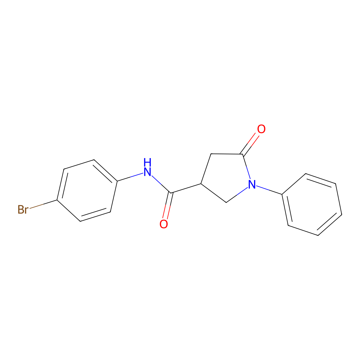 N-(4-bromophenyl)-5-oxo-1-phenylpyrrolidine-3-carboxamide molecular structure, CAS 412939-92-5