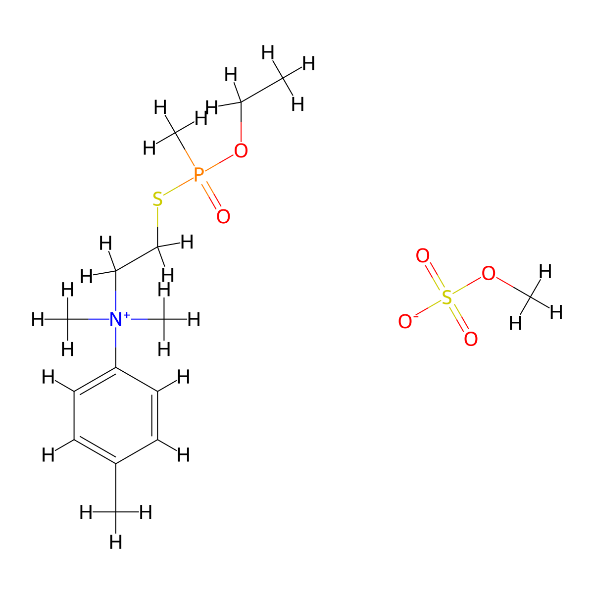 Ammonium, dimethyl(2-((ethoxymethylphosphinyl)thio)ethyl)-p-tolyl-, methyl sulfate molecular structure, CAS 41294-11-5