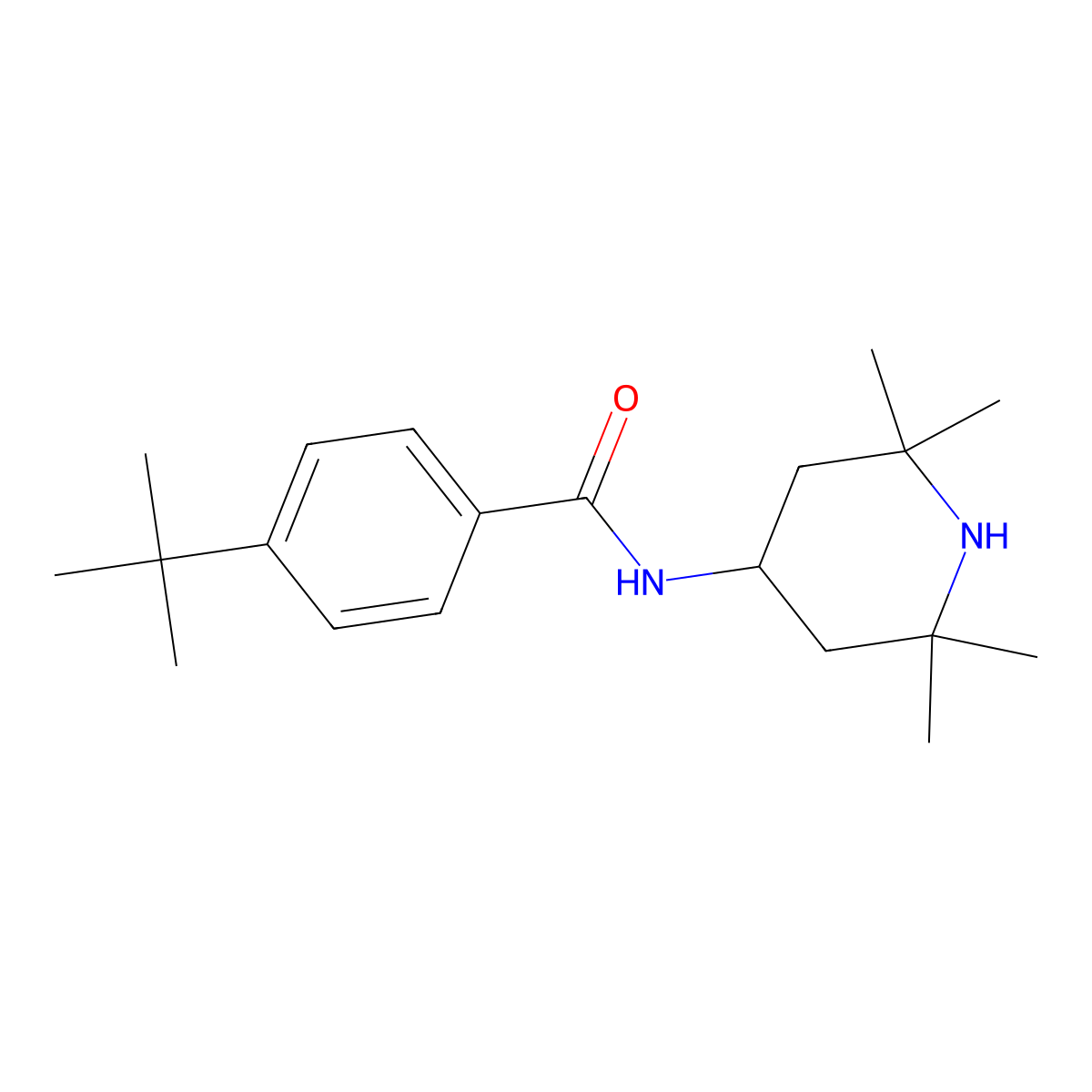 4-tert-butyl-N-(2,2,6,6-tetramethylpiperidin-4-yl)benzamide molecular structure, CAS 412940-31-9