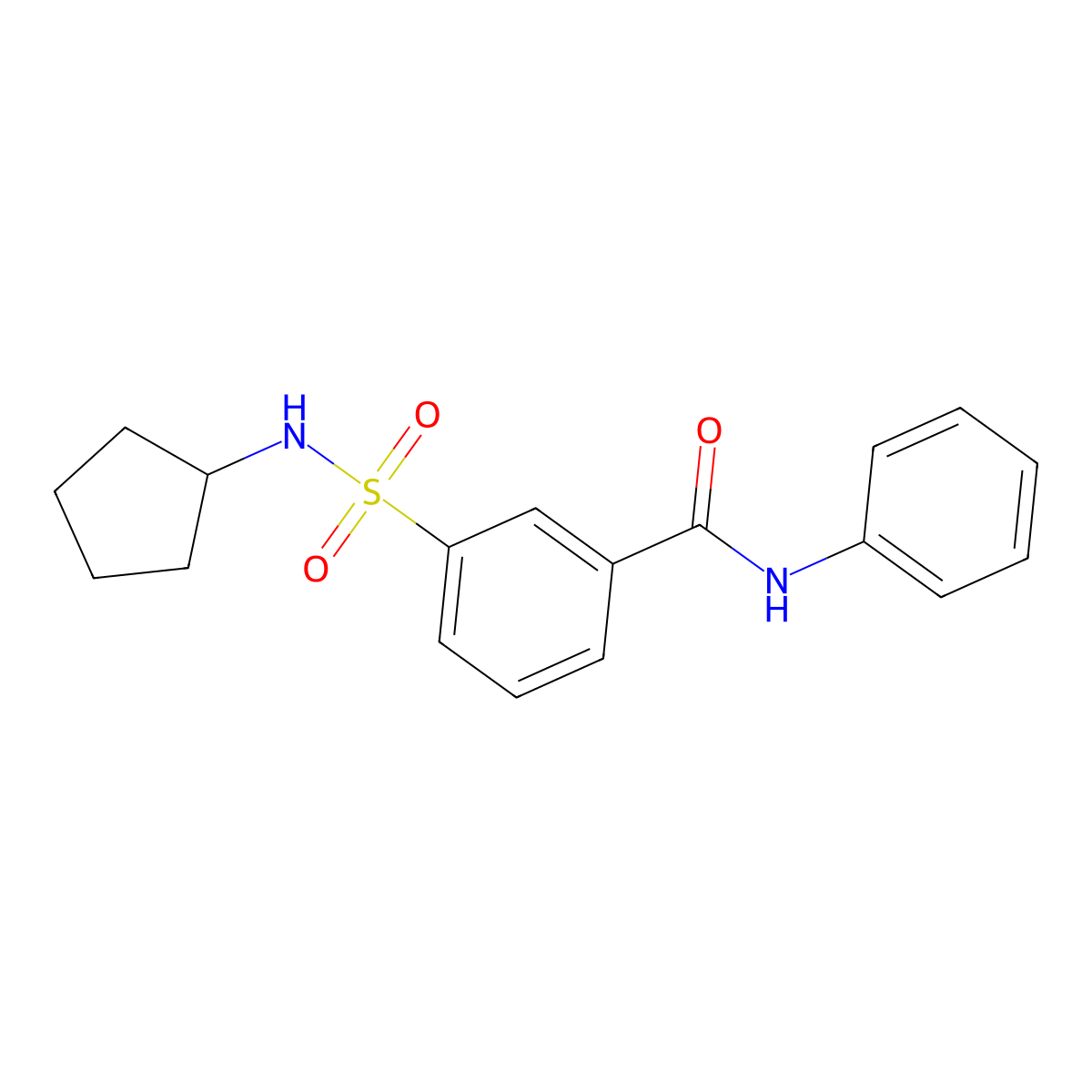 3-(cyclopentylsulfamoyl)-N-phenylbenzamide molecular structure, CAS 412940-46-6