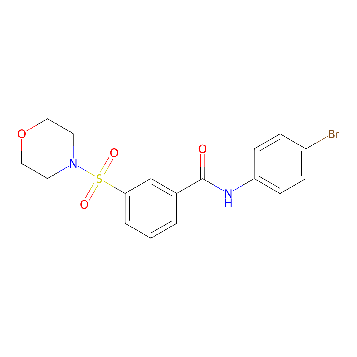 N-(4-bromophenyl)-3-(morpholine-4-sulfonyl)benzamide molecular structure, CAS 412940-66-0