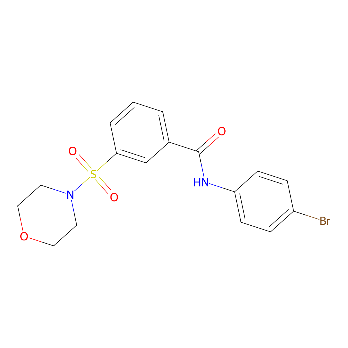 N-(4-bromophenyl)-3-(morpholine-4-sulfonyl)benzamide molecular structure, CAS 412940-66-0