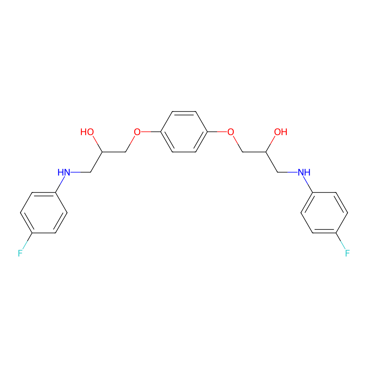 1-(4-Fluoroanilino)-3-[4-[3-(4-fluoroanilino)-2-hydroxypropoxy]phenoxy]propan-2-ol molecular structure, CAS 412941-00-5