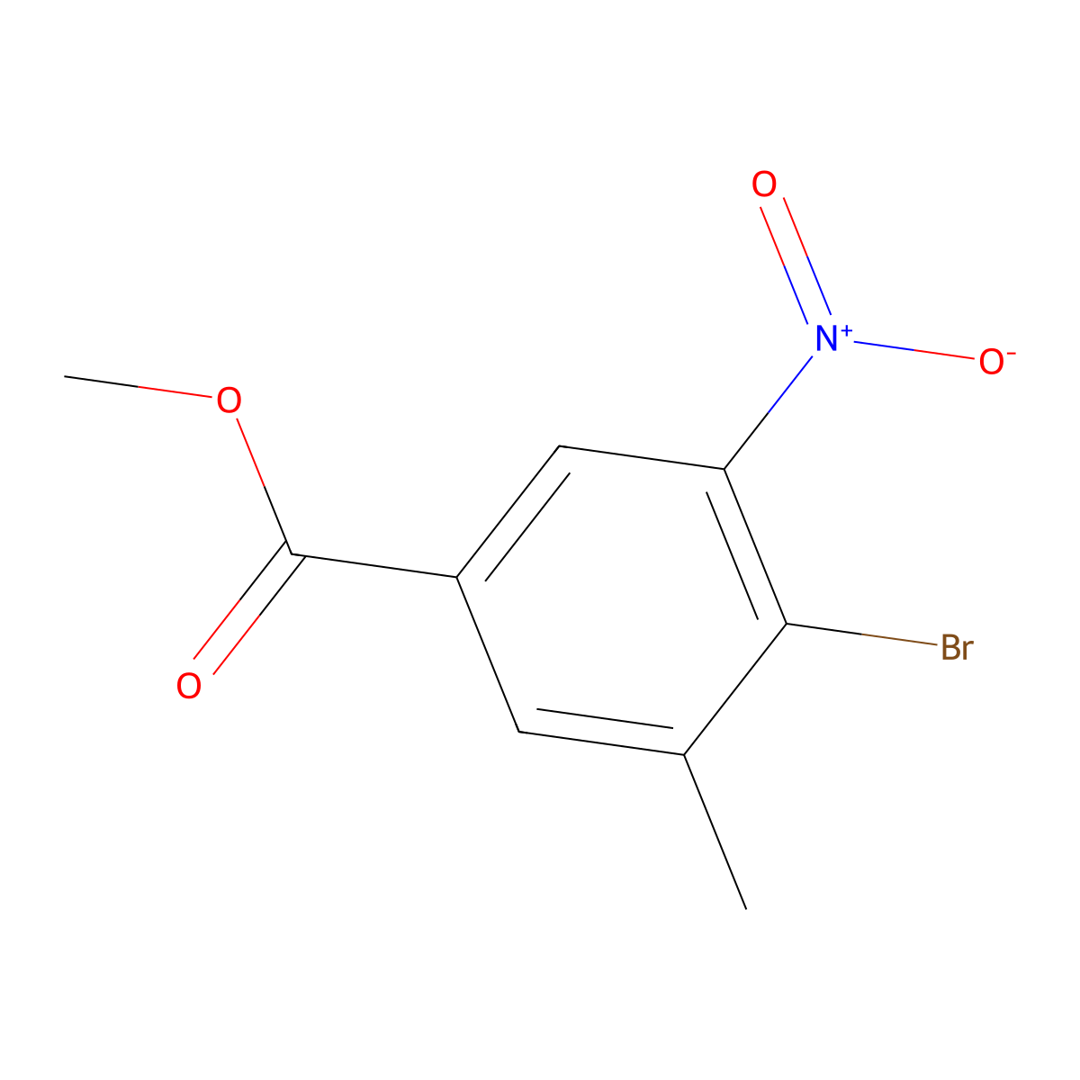 Methyl 4-bromo-3-methyl-5-nitrobenzoate molecular structure, CAS 412944-46-8