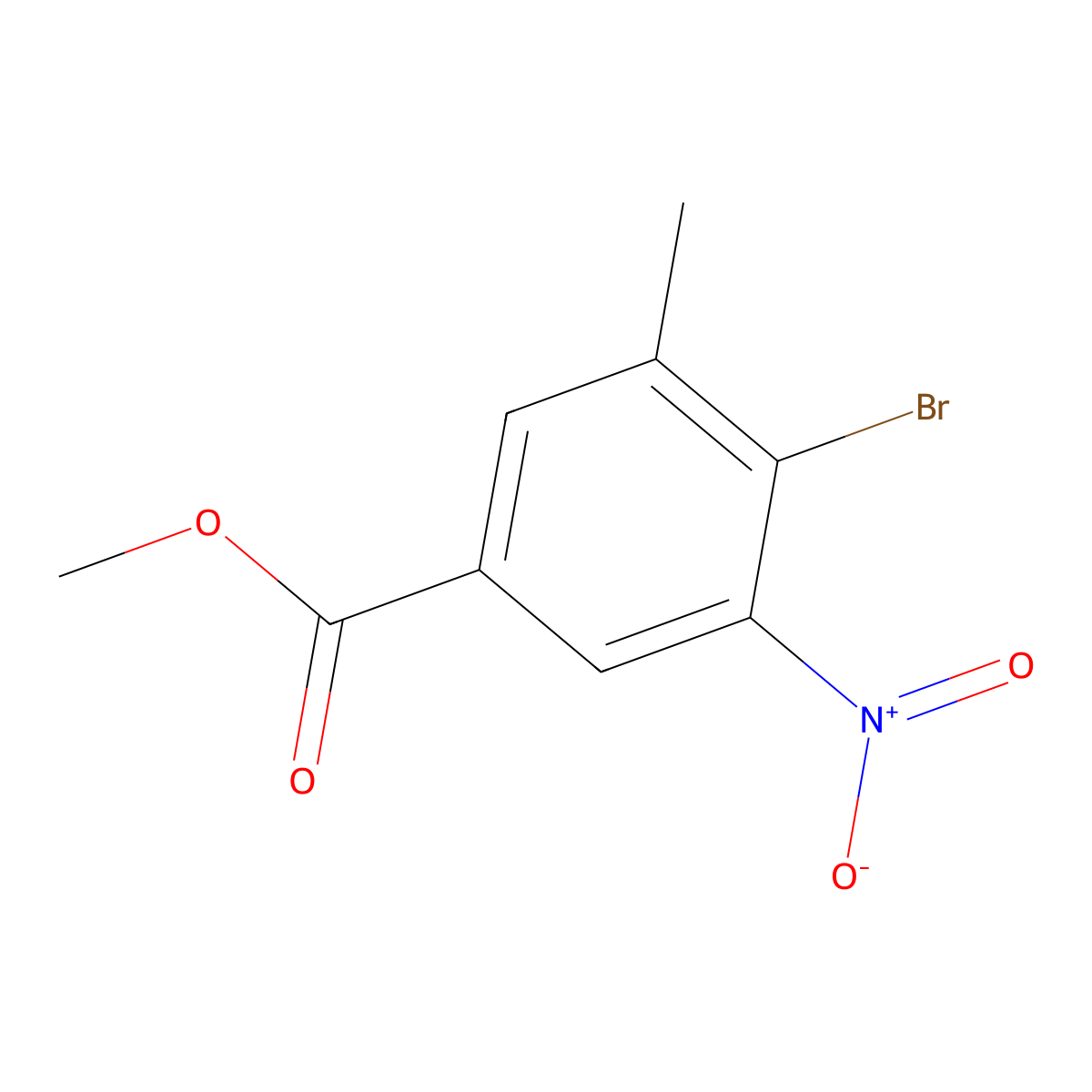 Methyl 4-bromo-3-methyl-5-nitrobenzoate molecular structure, CAS 412944-46-8