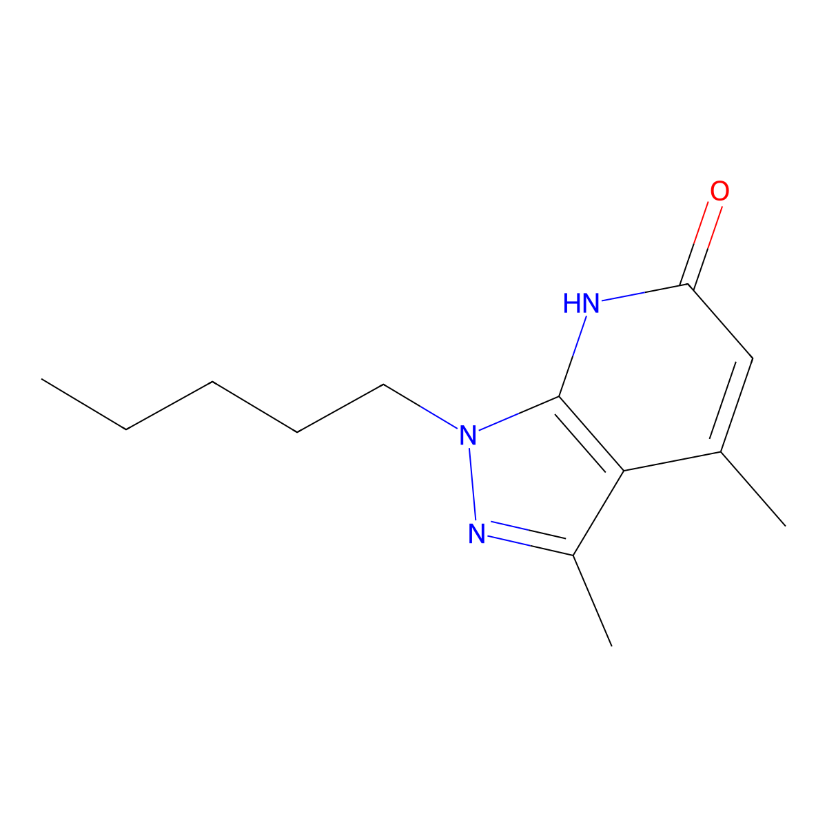 3,4-dimethyl-1-pentyl-1H-pyrazolo[3,4-b]pyridin-6-ol molecular structure, CAS 412945-16-5