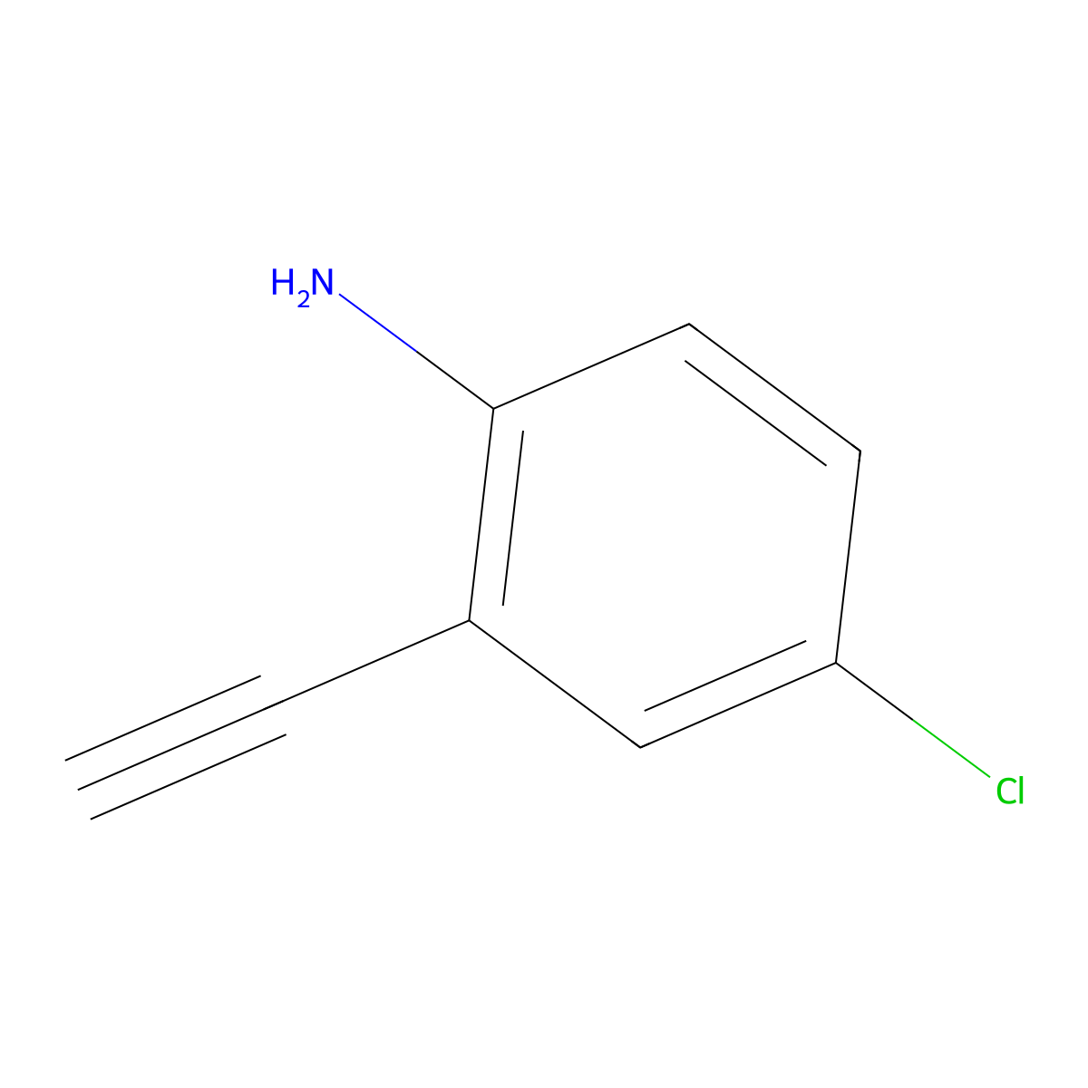 4-Chloro-2-ethynylaniline molecular structure, CAS 412947-46-7