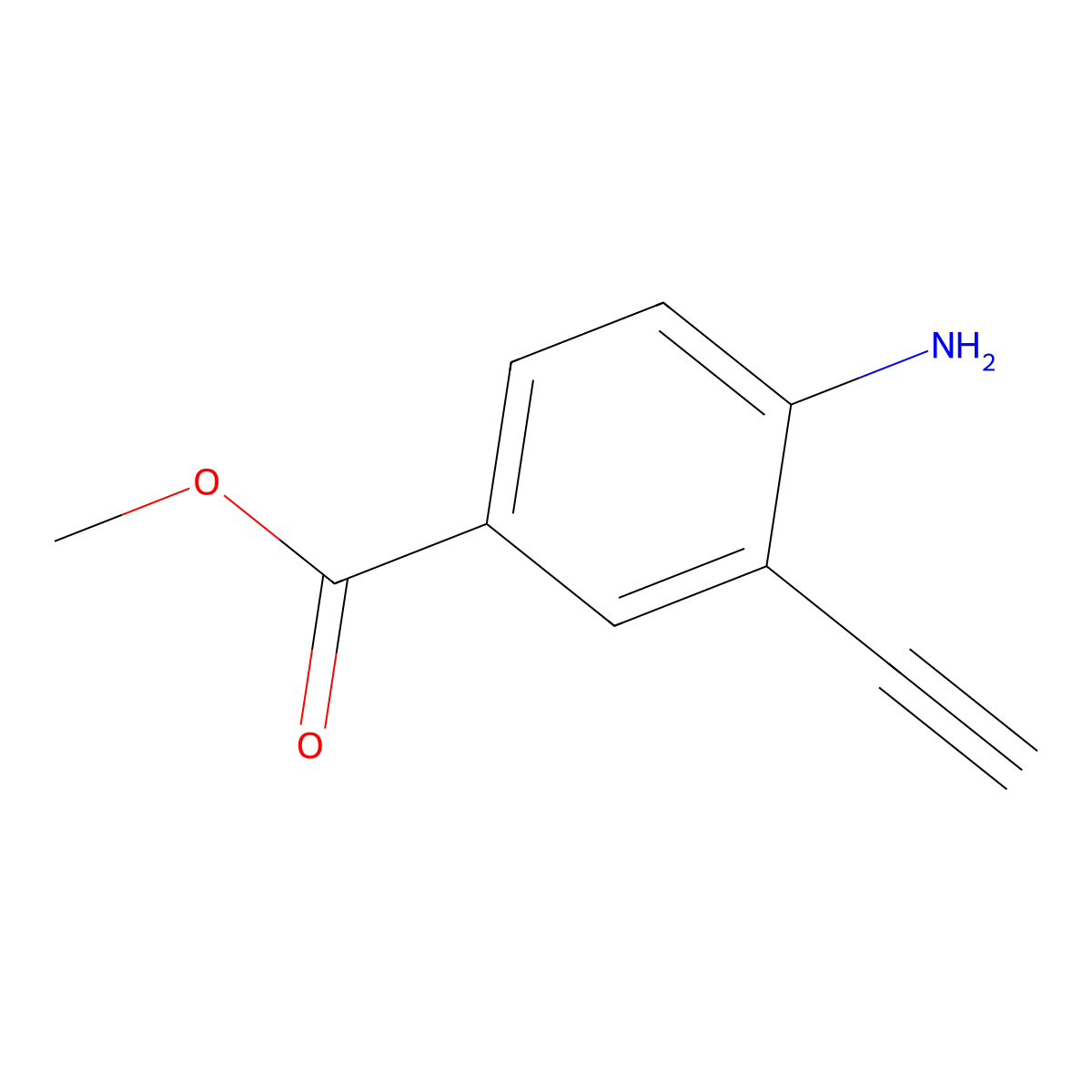 Methyl 4-amino-3-ethynylbenzoate molecular structure, CAS 412947-53-6