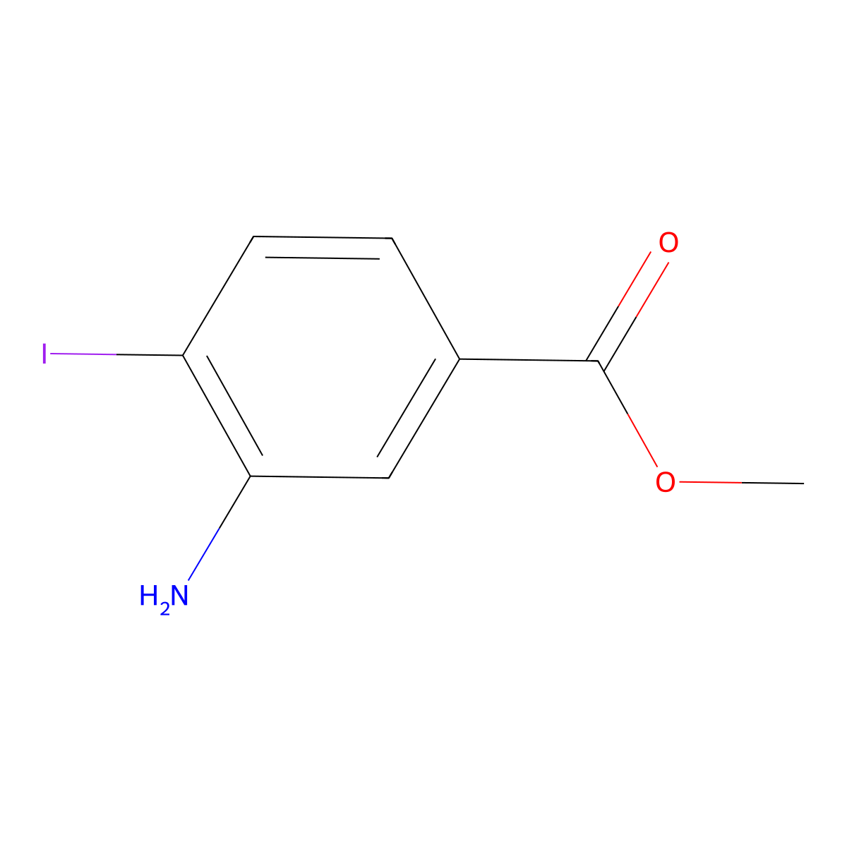 Methyl 3-amino-4-iodobenzoate molecular structure, CAS 412947-54-7