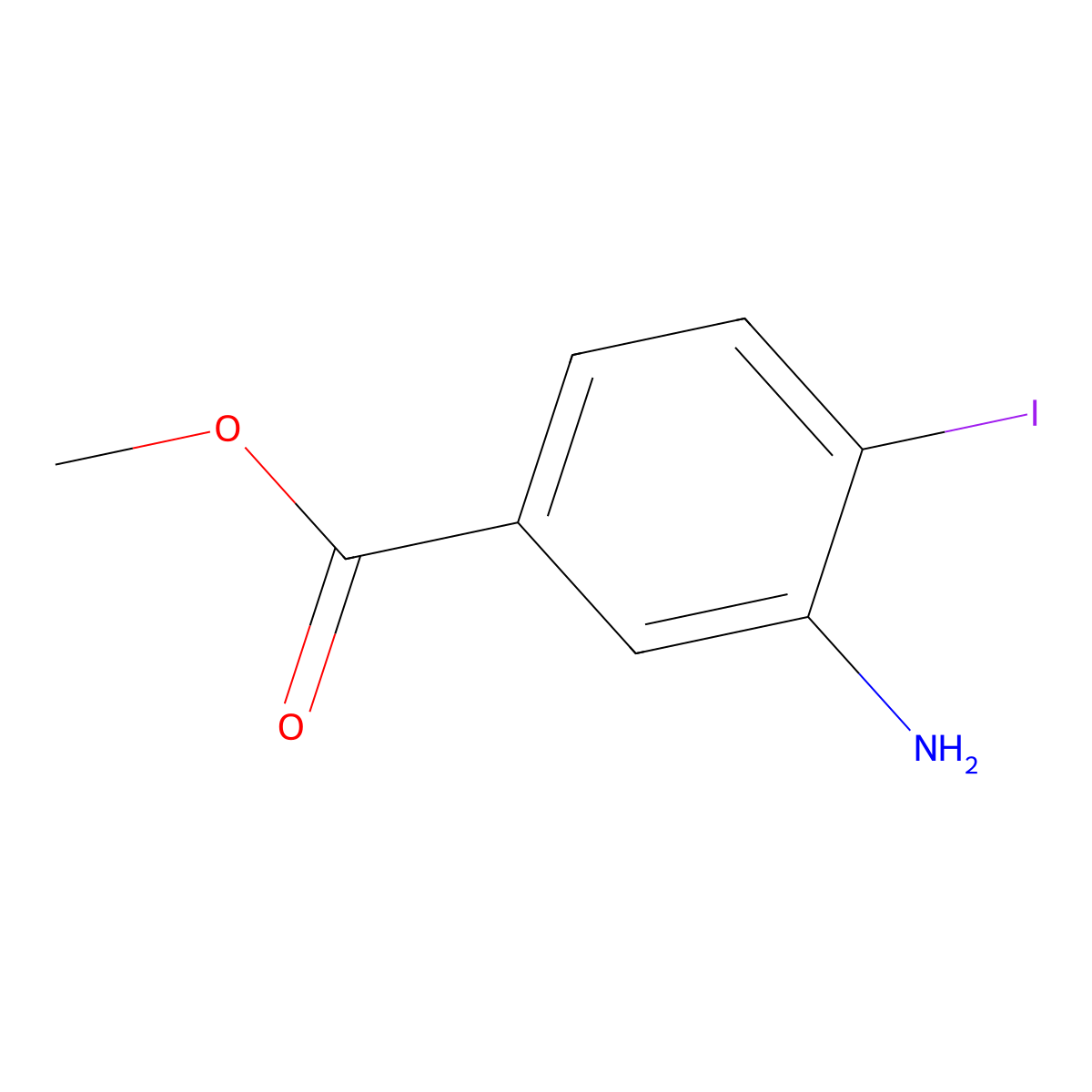 Methyl 3-amino-4-iodobenzoate molecular structure, CAS 412947-54-7