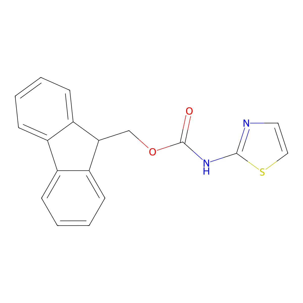 (9H-Fluoren-9-yl)methyl thiazol-2-ylcarbamate molecular structure, CAS 412948-07-3