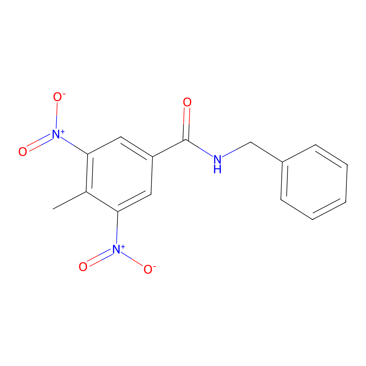 N-benzyl-4-methyl-3,5-dinitrobenzamide molecular structure, CAS 412948-25-5