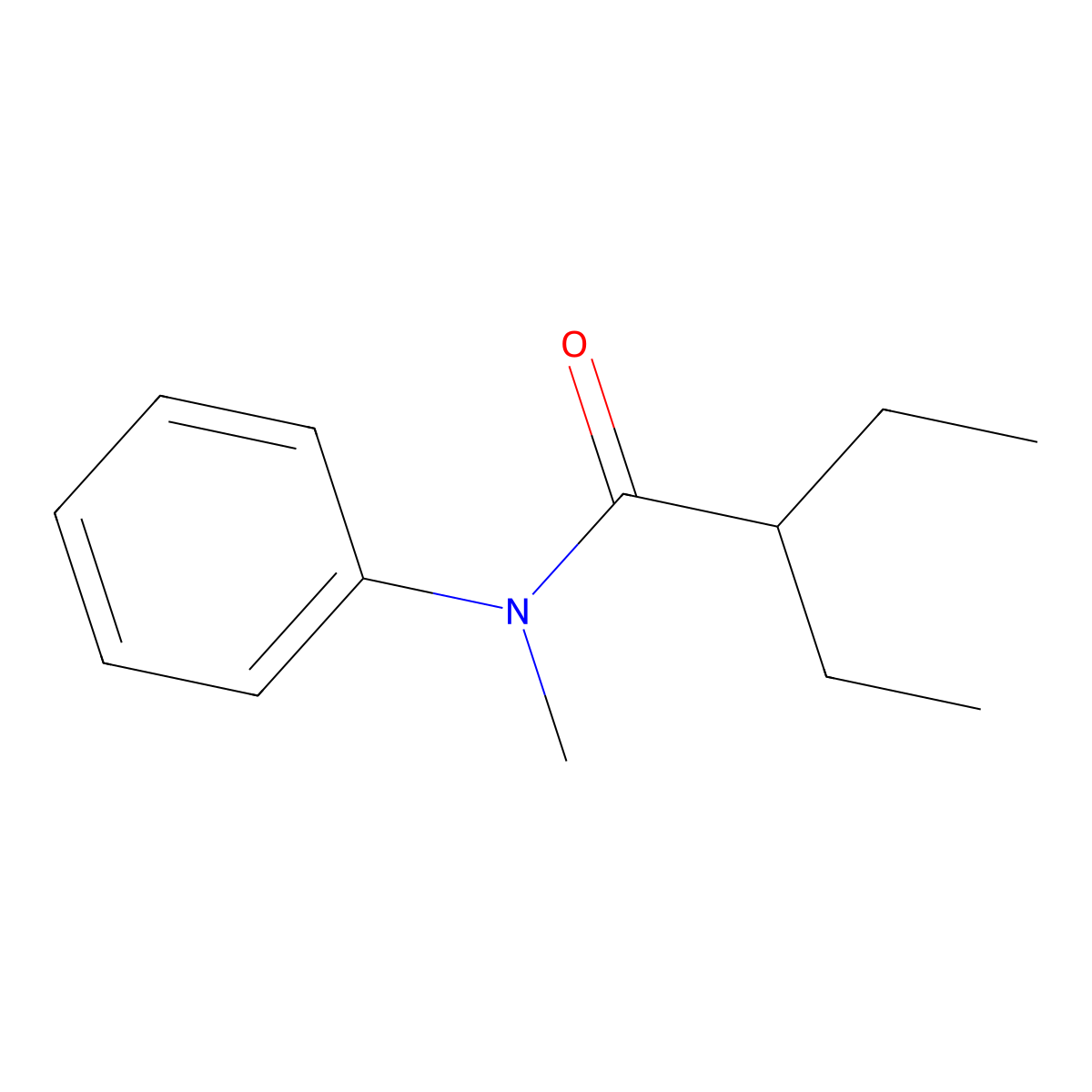 2-Ethyl-N-methyl-N-phenylbutyramide molecular structure, CAS 41295-23-2
