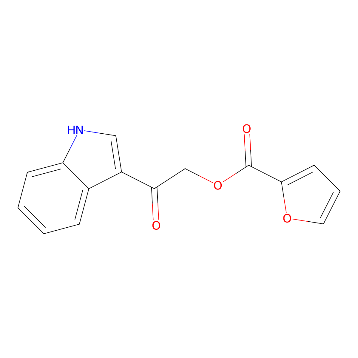 2-(1H-indol-3-yl)-2-oxoethyl furan-2-carboxylate molecular structure, CAS 412958-81-7