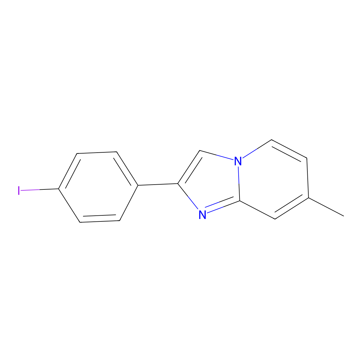2-(4-Iodophenyl)-7-methylimidazo[1,2-a]pyridine molecular structure, CAS 412958-90-8