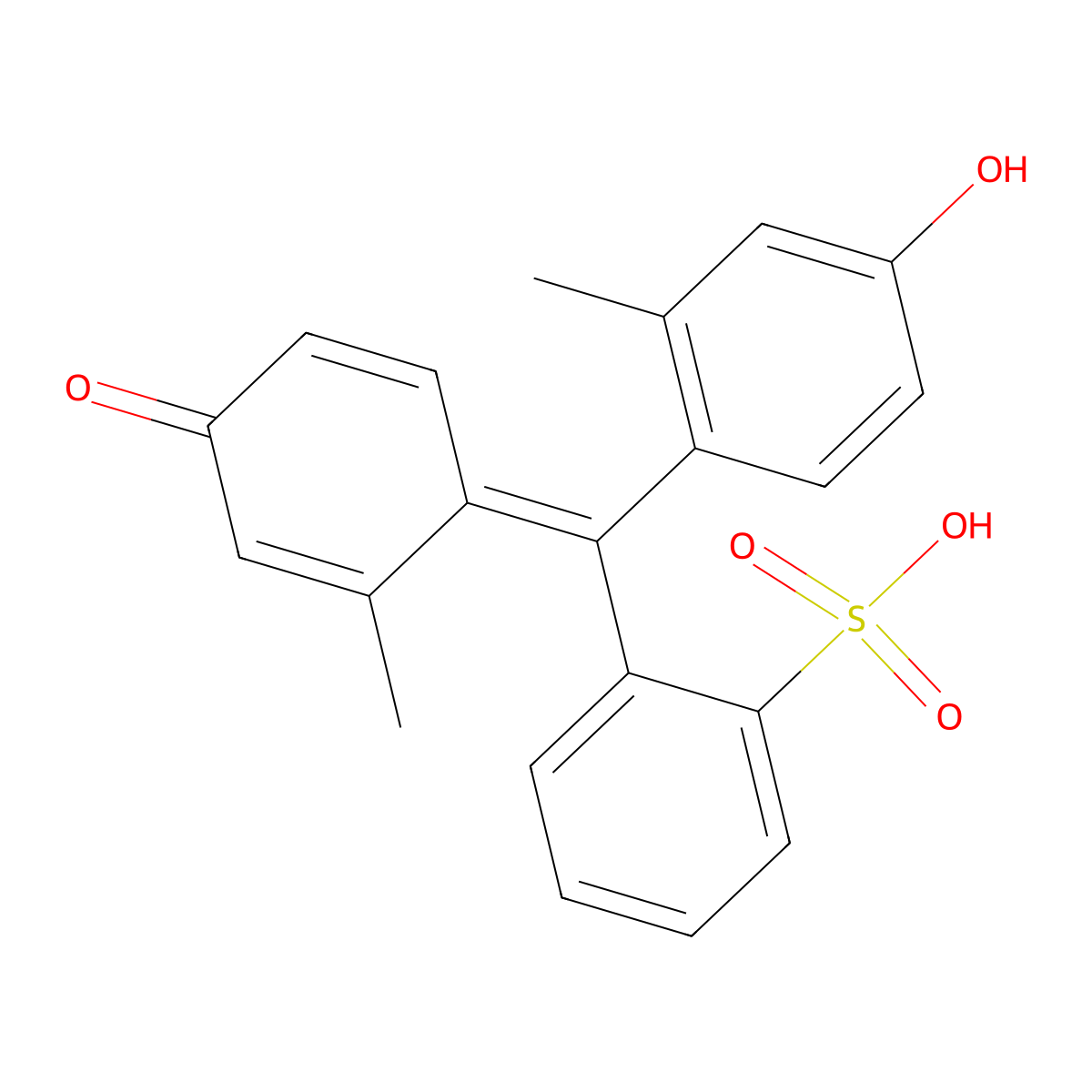 2-[(4-hydroxy-2-methylphenyl)[(1Z)-2-methyl-4-oxocyclohexa-2,5-dien-1-ylidene]methyl]benzene-1-sulfonic acid molecular structure, CAS 412958-99-7