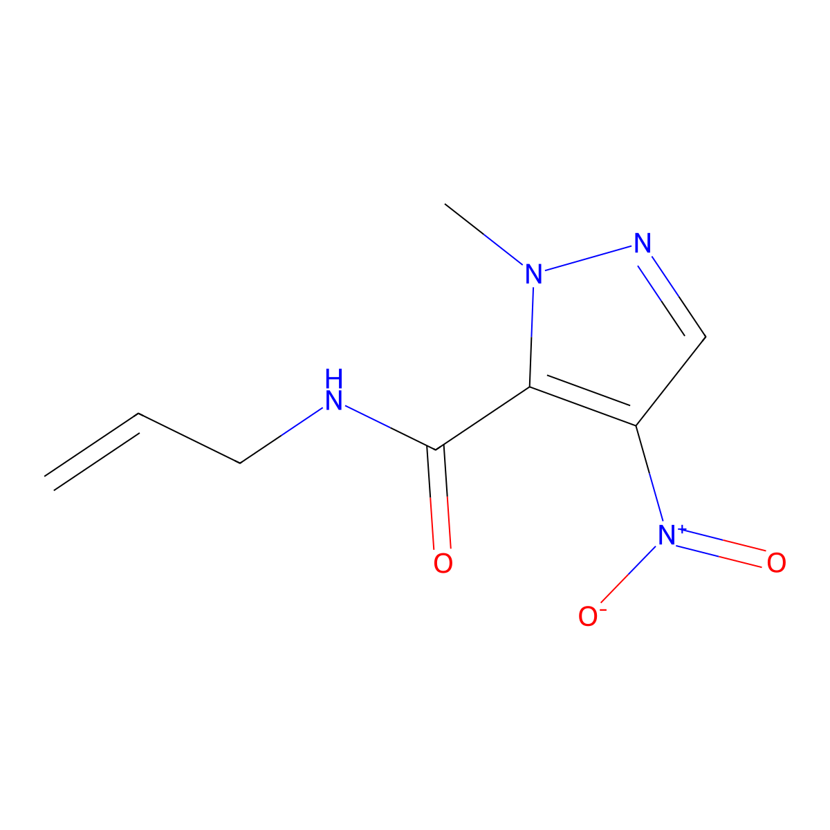 N-allyl-4-nitro-1-methyl-1H-pyrazole-5-carboxamide molecular structure, CAS 412959-68-3