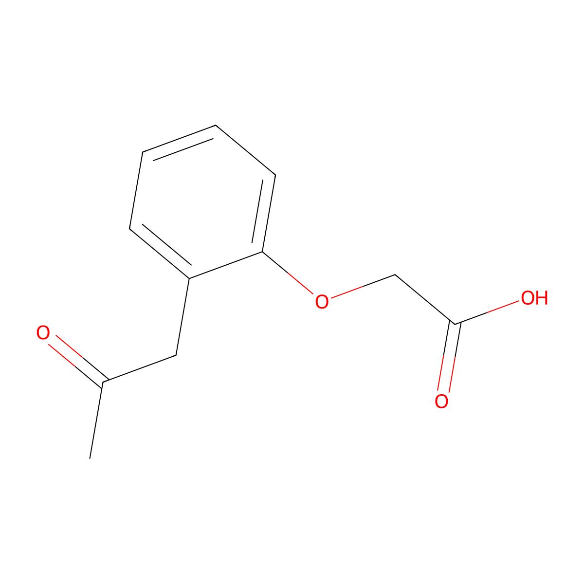 2-(2-Oxopropyl)phenoxyacetic acid molecular structure, CAS 412962-61-9