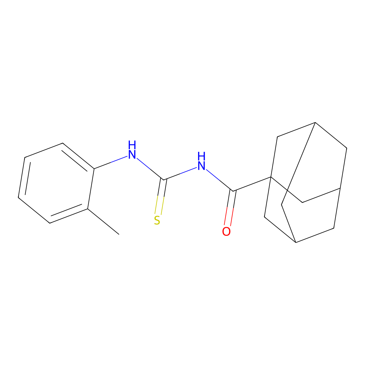 N-[(2-methylphenyl)carbamothioyl]adamantane-1-carboxamide molecular structure, CAS 412964-07-9