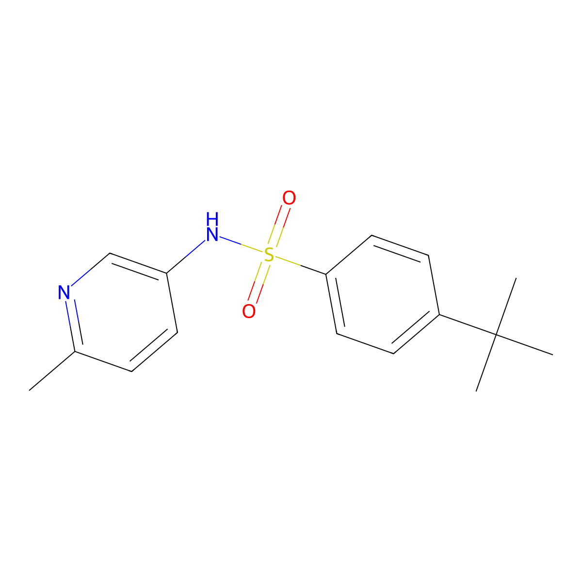 4-tert-Butyl-N-(6-methyl-3-pyridinyl)benzenesulfonamide molecular structure, CAS 412964-65-9