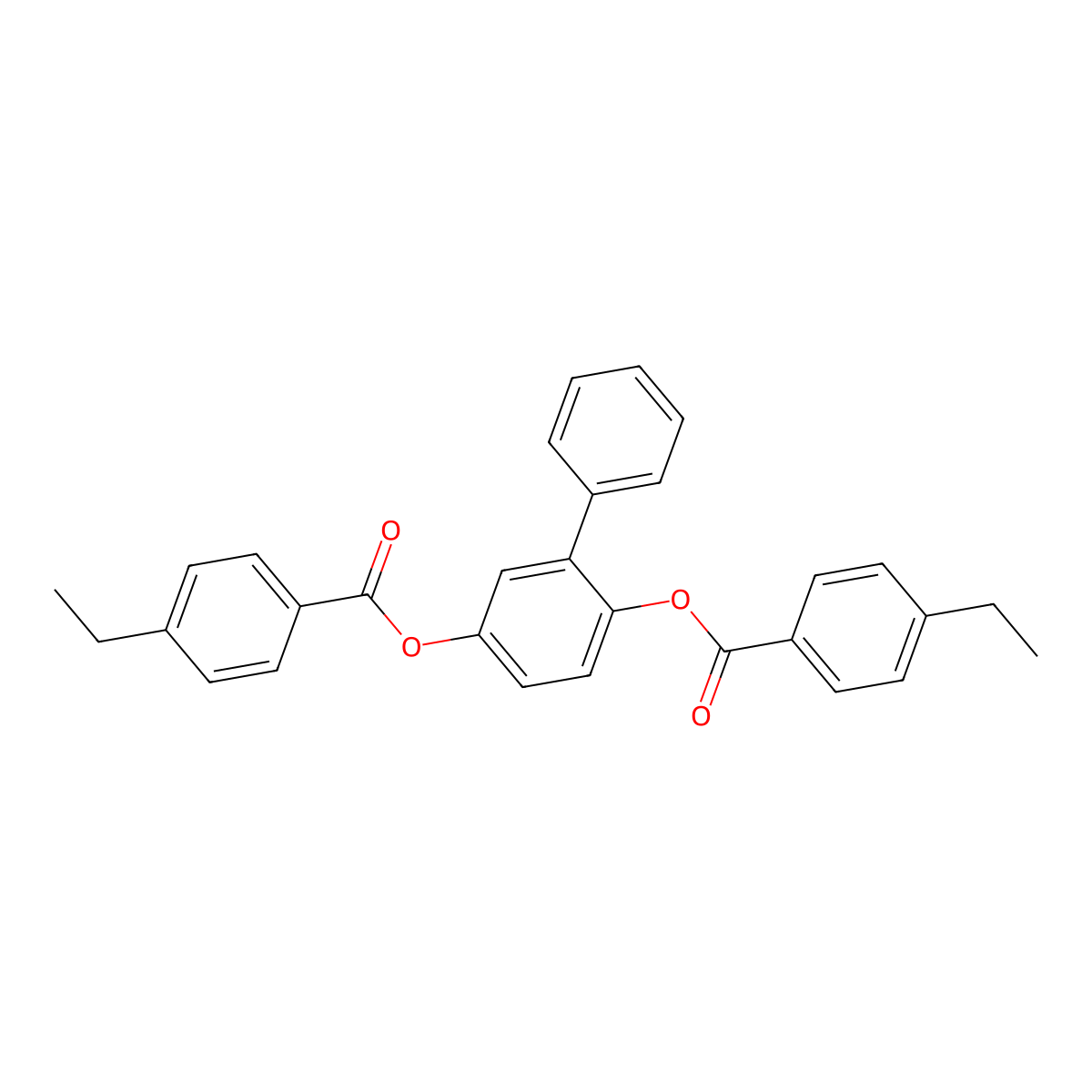4-(4-Ethylphenylcarbonyloxy)-3-phenylphenyl 4-ethylbenzoate molecular structure, CAS 412966-39-3