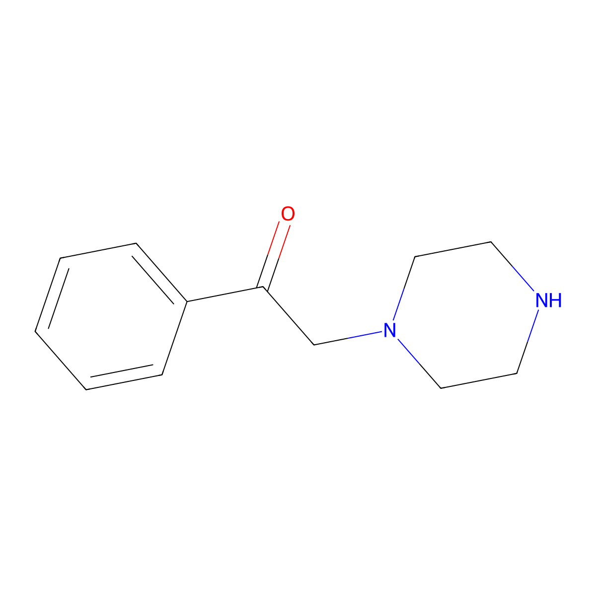 1-Phenyl-2-(piperazin-1-yl)ethanone molecular structure, CAS 41298-98-0