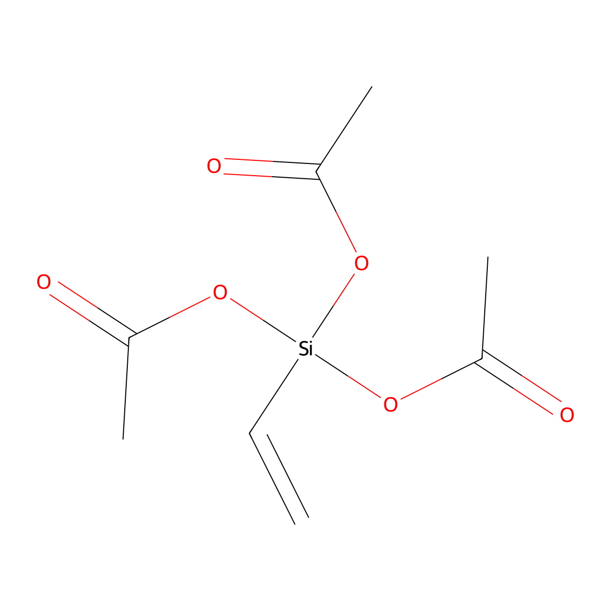 Vinyltriacetoxysilane molecular structure, CAS 4130-08-9