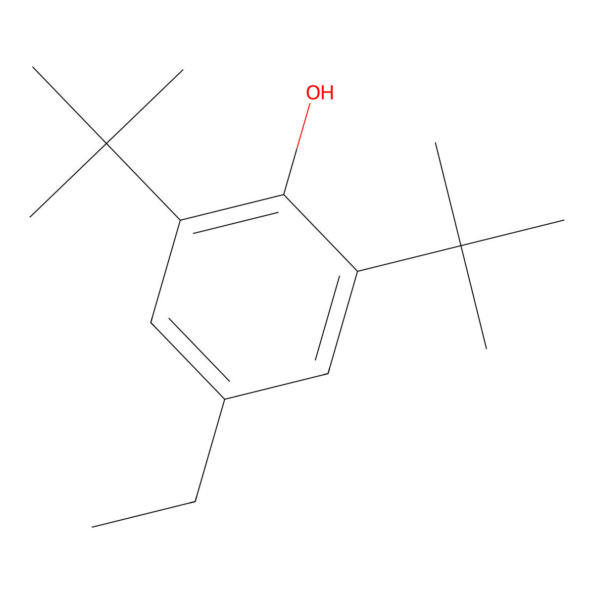 2,6-Di-tert-butyl-4-ethylphenol molecular structure, CAS 4130-42-1