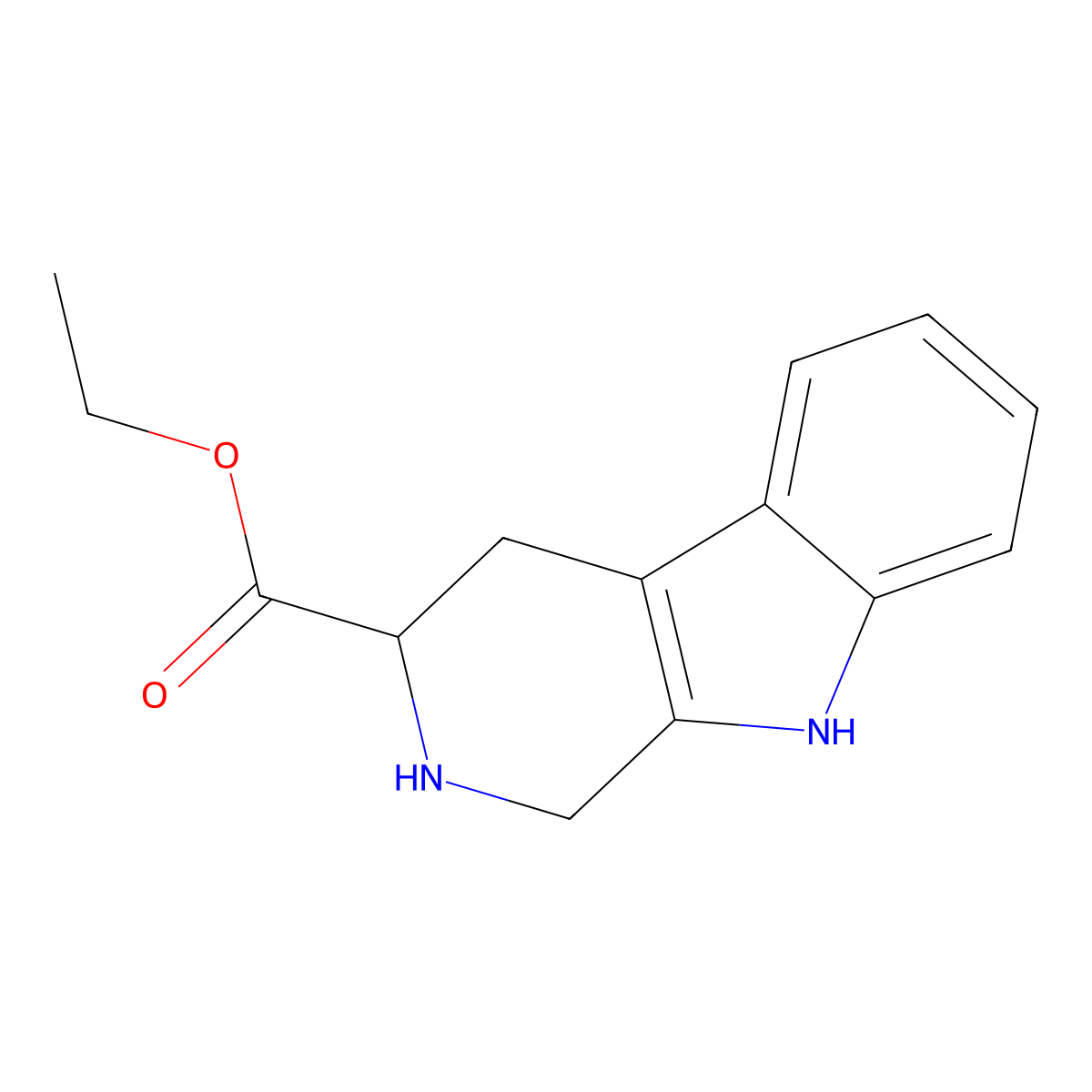ethyl 2,3,4,9-tetrahydro-1H-pyrido[3,4-b]indole-3-carboxylate molecular structure, CAS 41300-23-6
