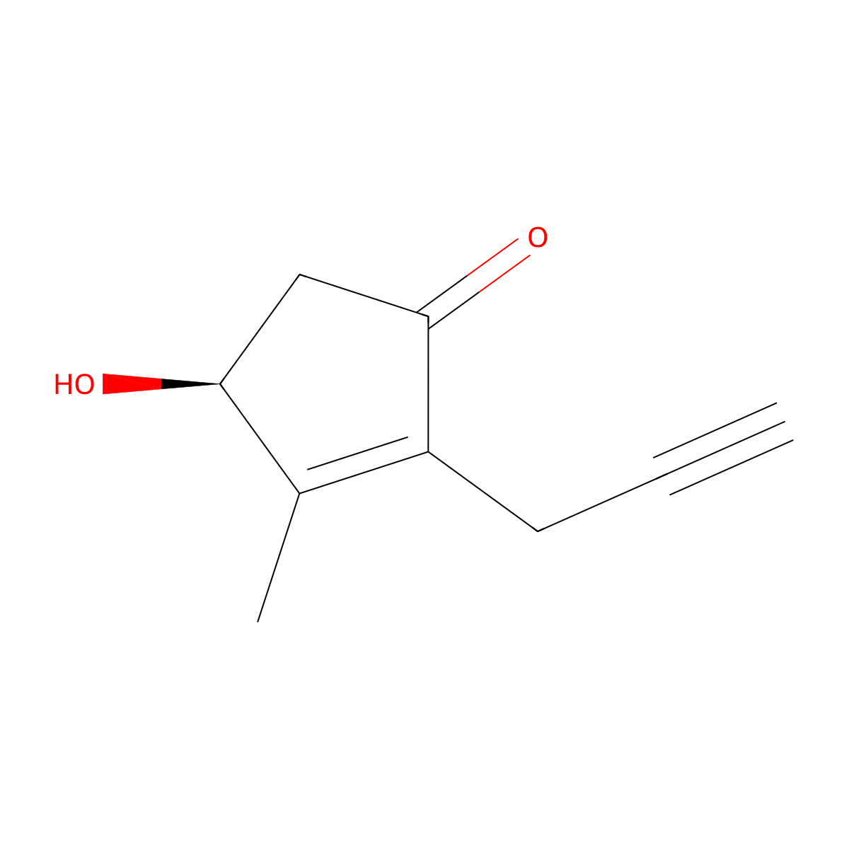 4-Hydroxy-3-methyl-2-(prop-2-yn-1-yl)cyclopent-2-en-1-one molecular structure, CAS 41301-27-3