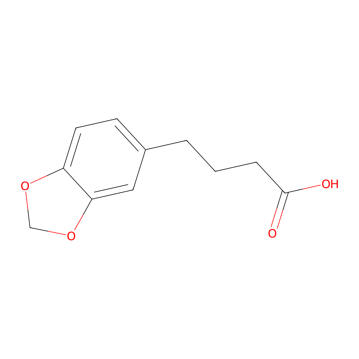 4-(1,3-Benzodioxol-5-yl)butanoic acid molecular structure, CAS 41303-44-0