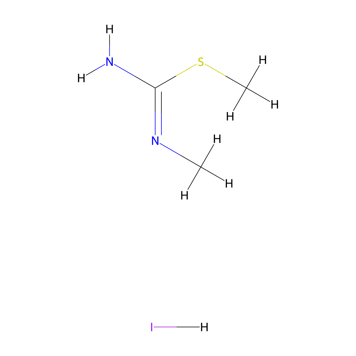 N,S-Dimethylisothiouronium hydriodide molecular structure, CAS 41306-45-0