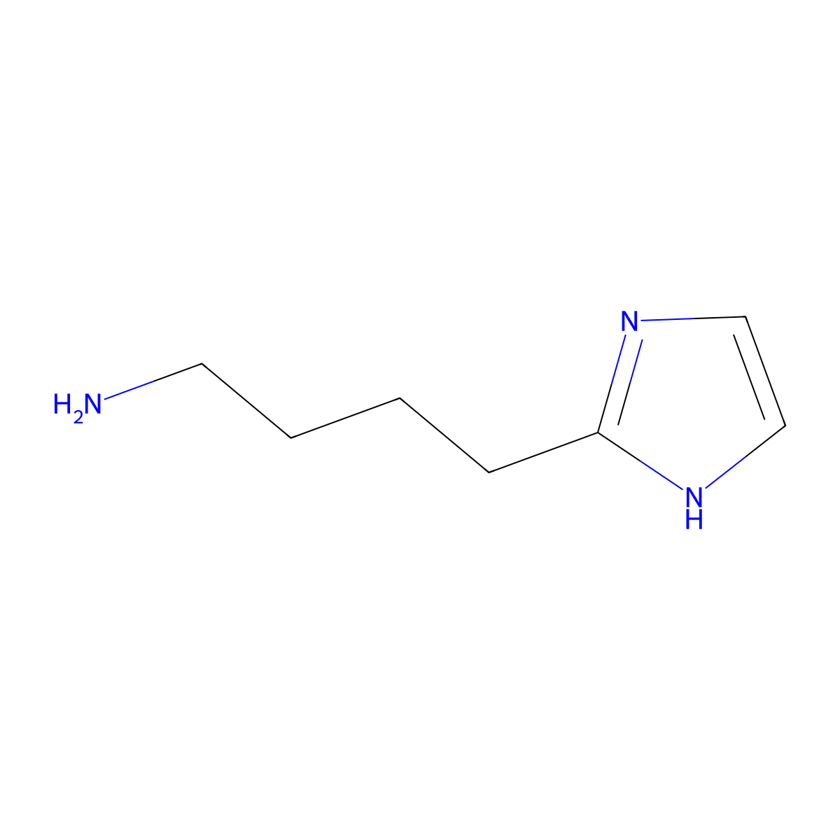 1H-Imidazole-2-butanamine molecular structure, CAS 41306-85-8