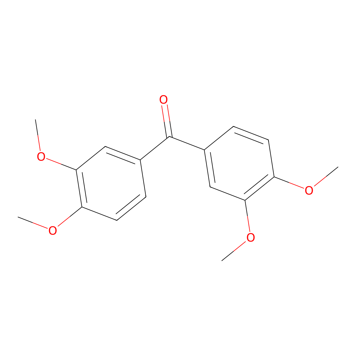 Bis(3,4-dimethoxyphenyl)methanone molecular structure, CAS 4131-03-7