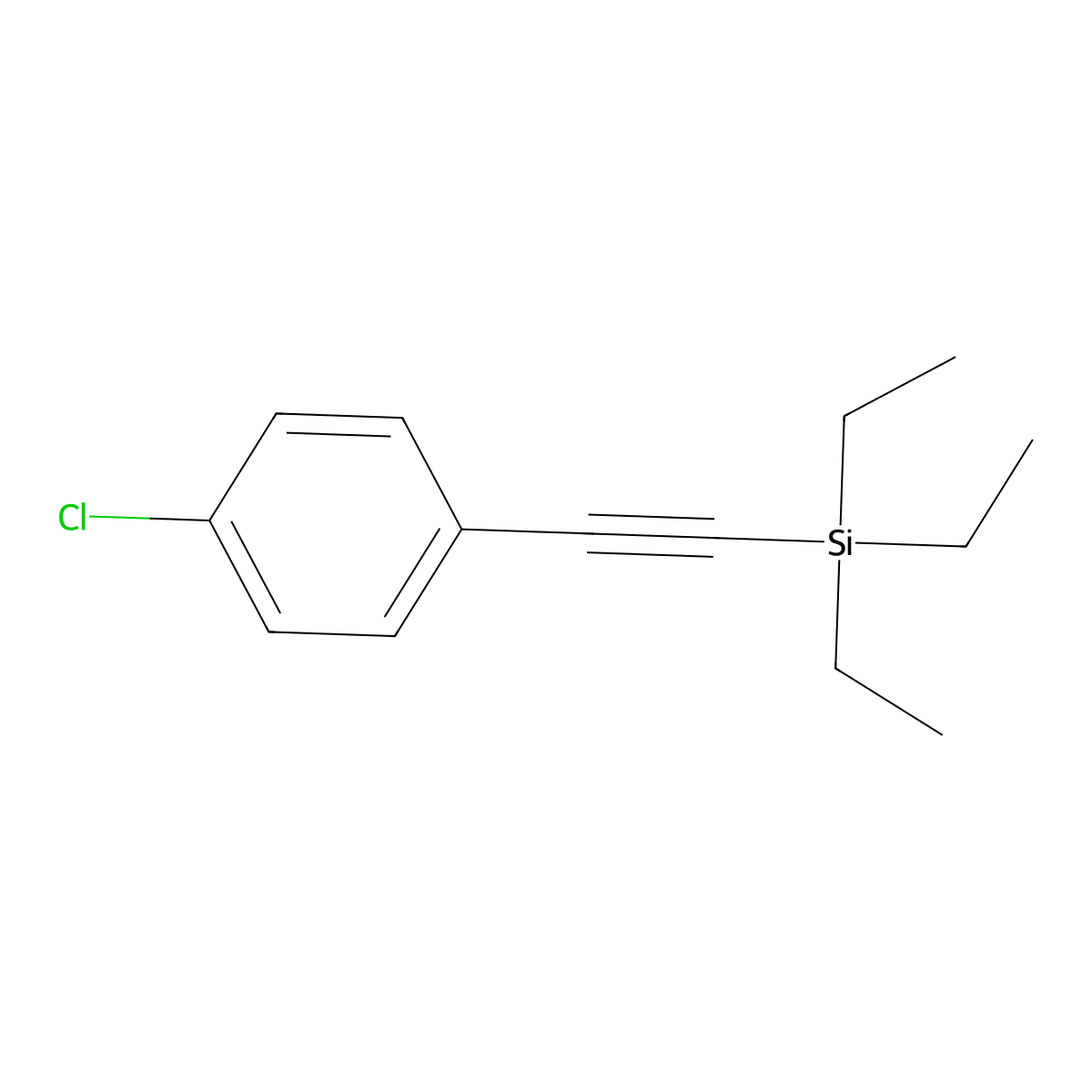 1-chloro-4-[2-(triethylsilyl)ethynyl]Benzene molecular structure, CAS 4131-56-0