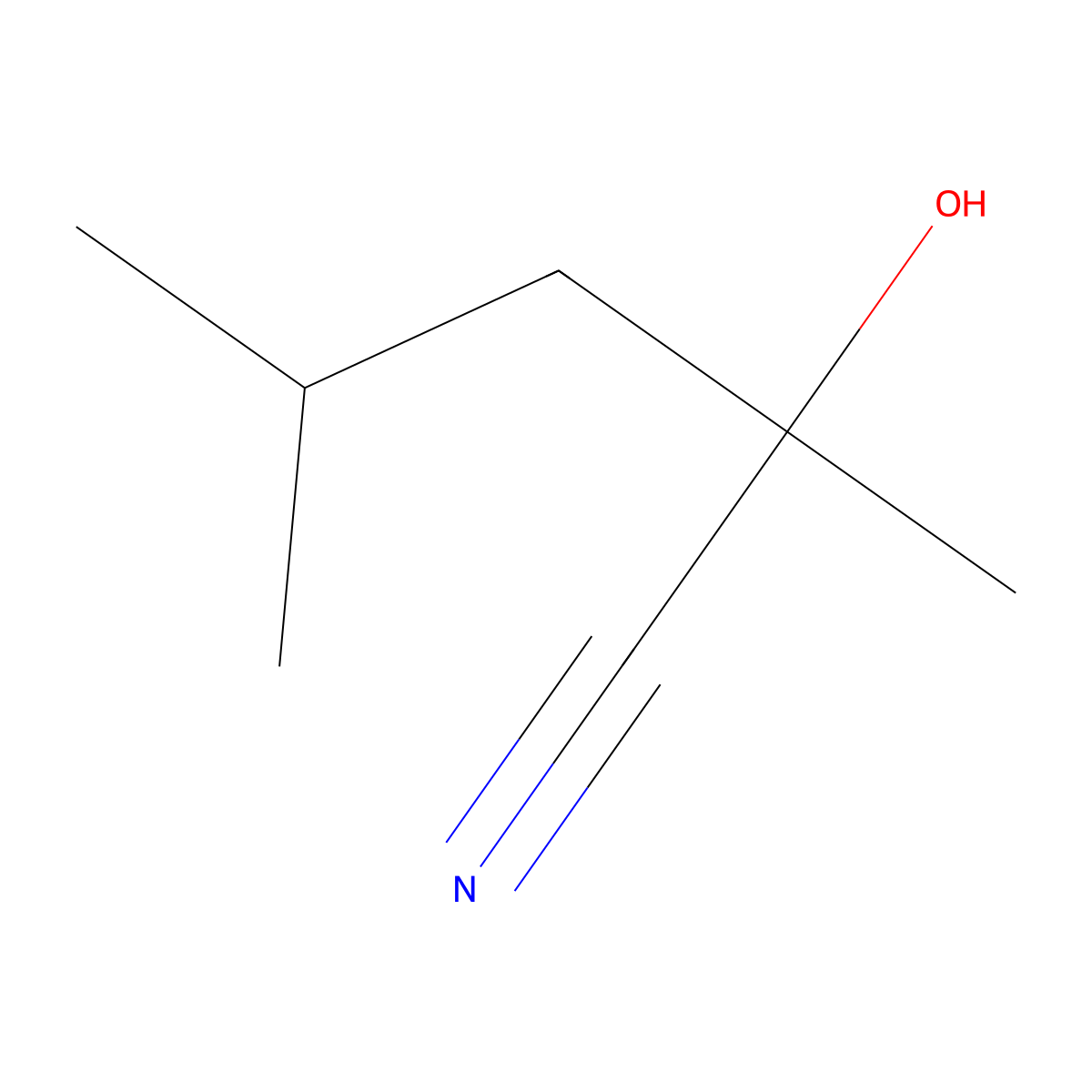 2-Hydroxy-2,4-dimethylpentanenitrile molecular structure, CAS 4131-68-4