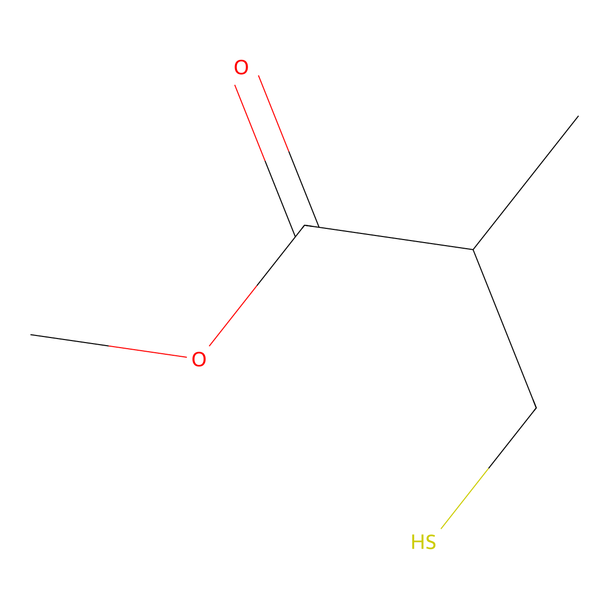 Methyl 2-methyl-3-mercaptopropionate molecular structure, CAS 4131-76-4