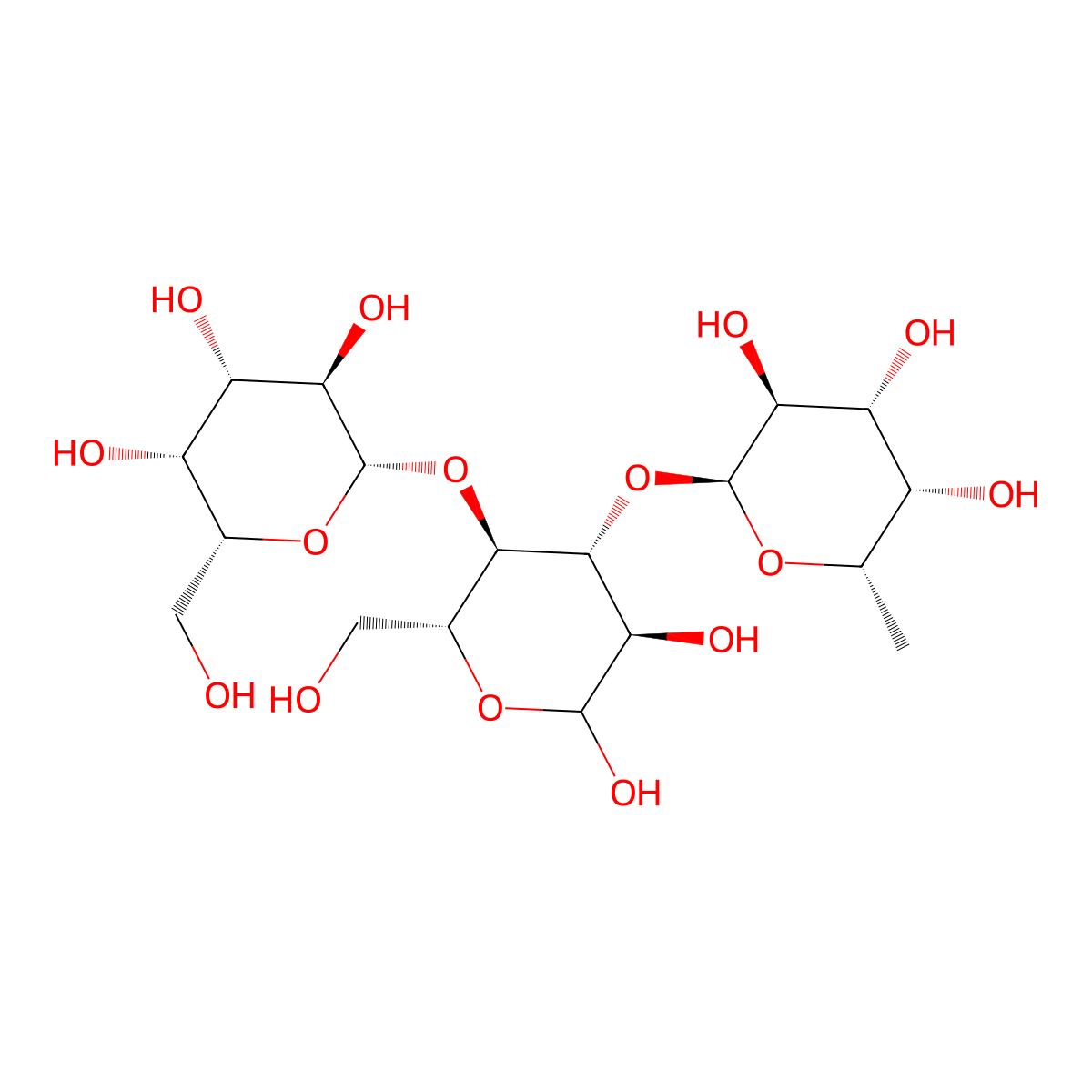 3-Fucosyllactose molecular structure, CAS 41312-47-4