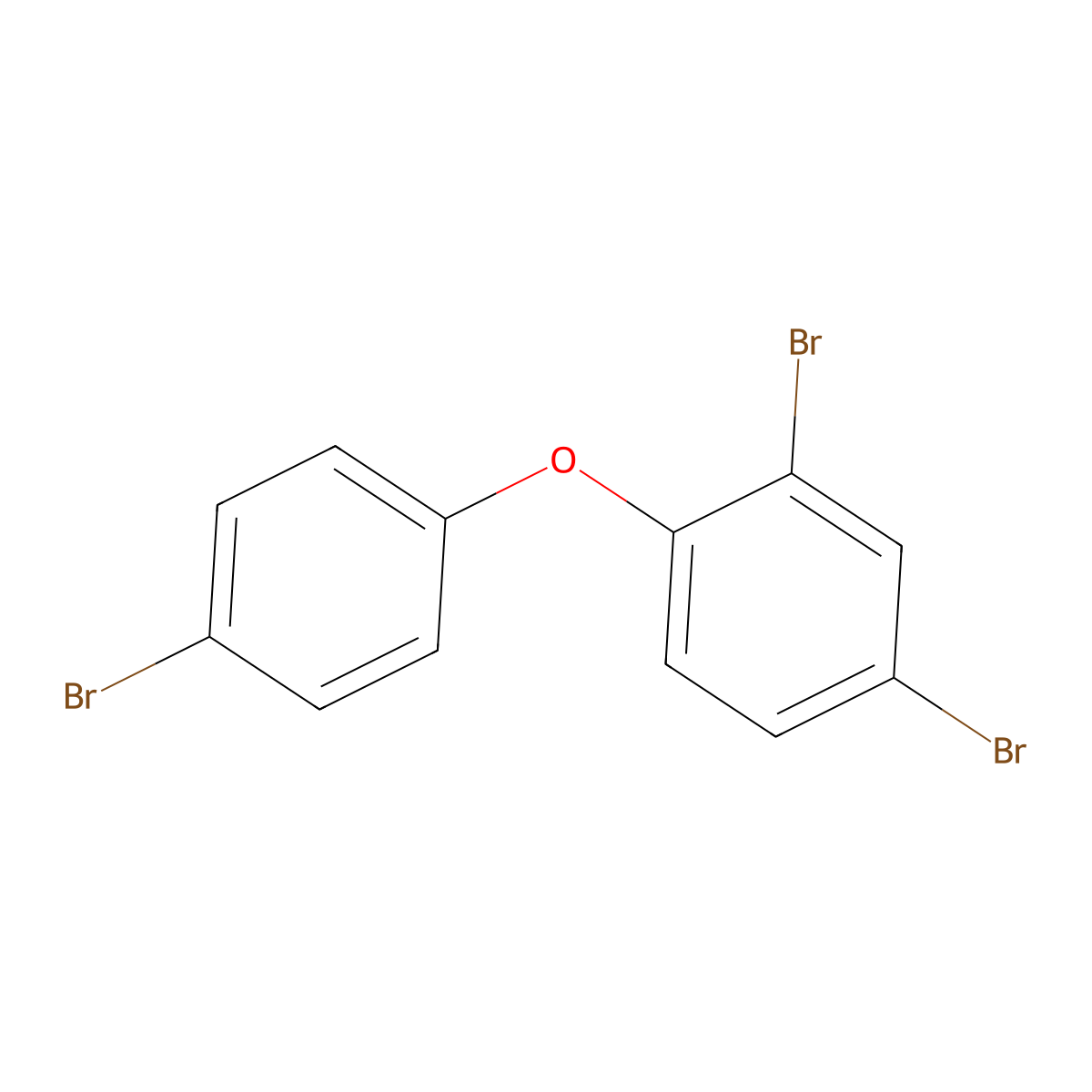 2,4,4'-Tribromodiphenyl ether molecular structure, CAS 41318-75-6