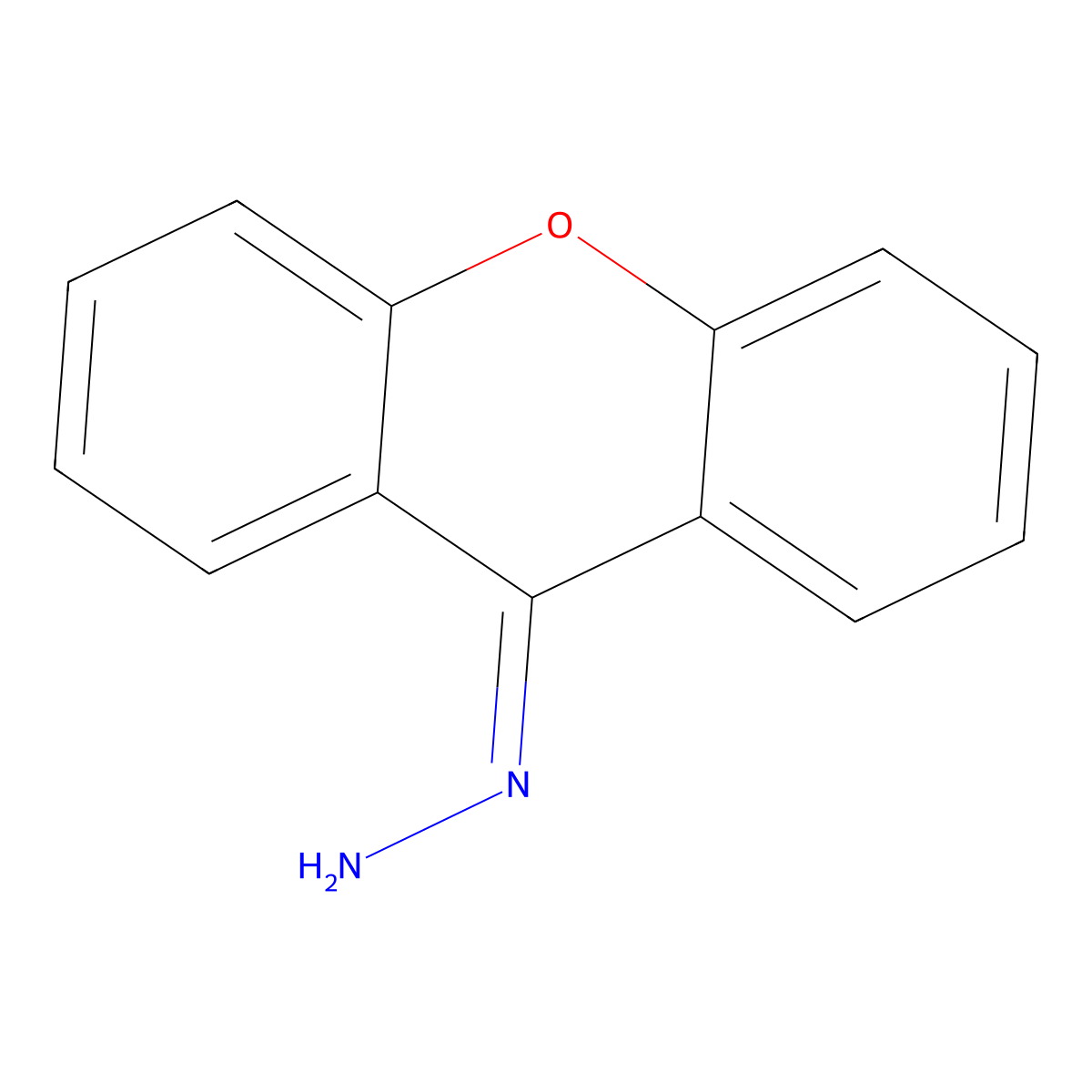(9H-Xanthen-9-ylidene)hydrazine molecular structure, CAS 4132-55-2