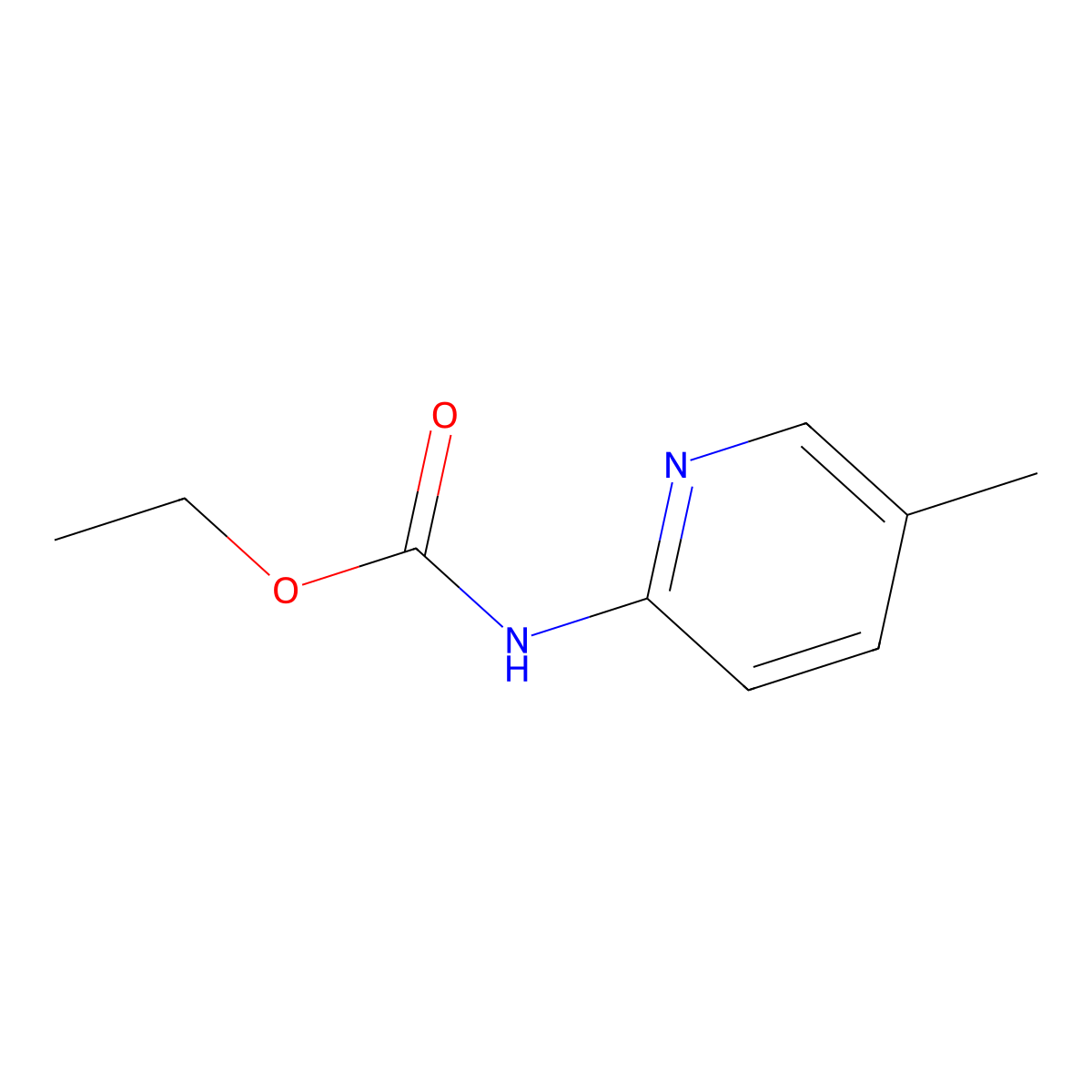2-Pyridinecarbamic acid, 5-methyl-, ethyl ester molecular structure, CAS 41322-67-2