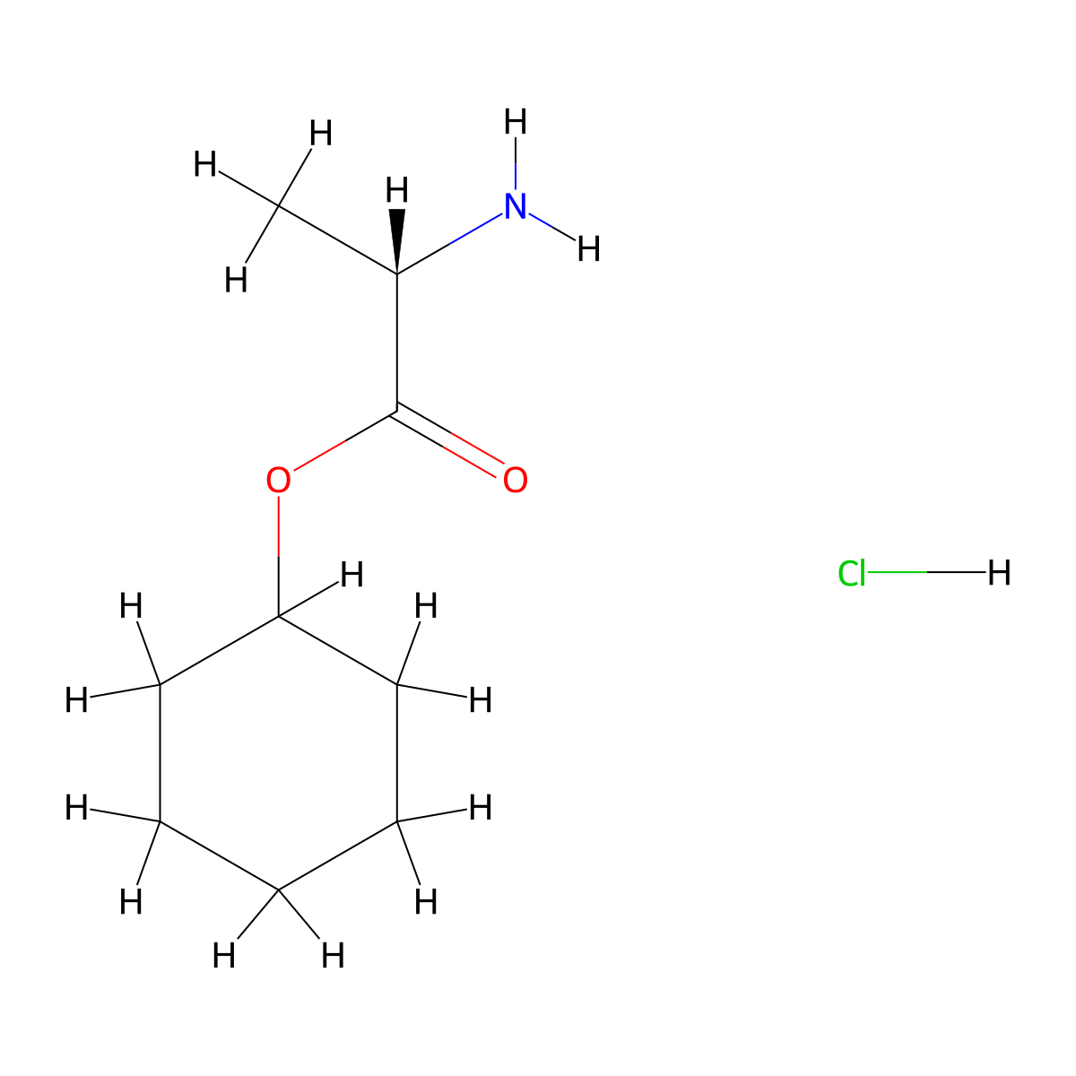 (S)-Cyclohexyl 2-aminopropanoate hydrochloride molecular structure, CAS 41324-79-2
