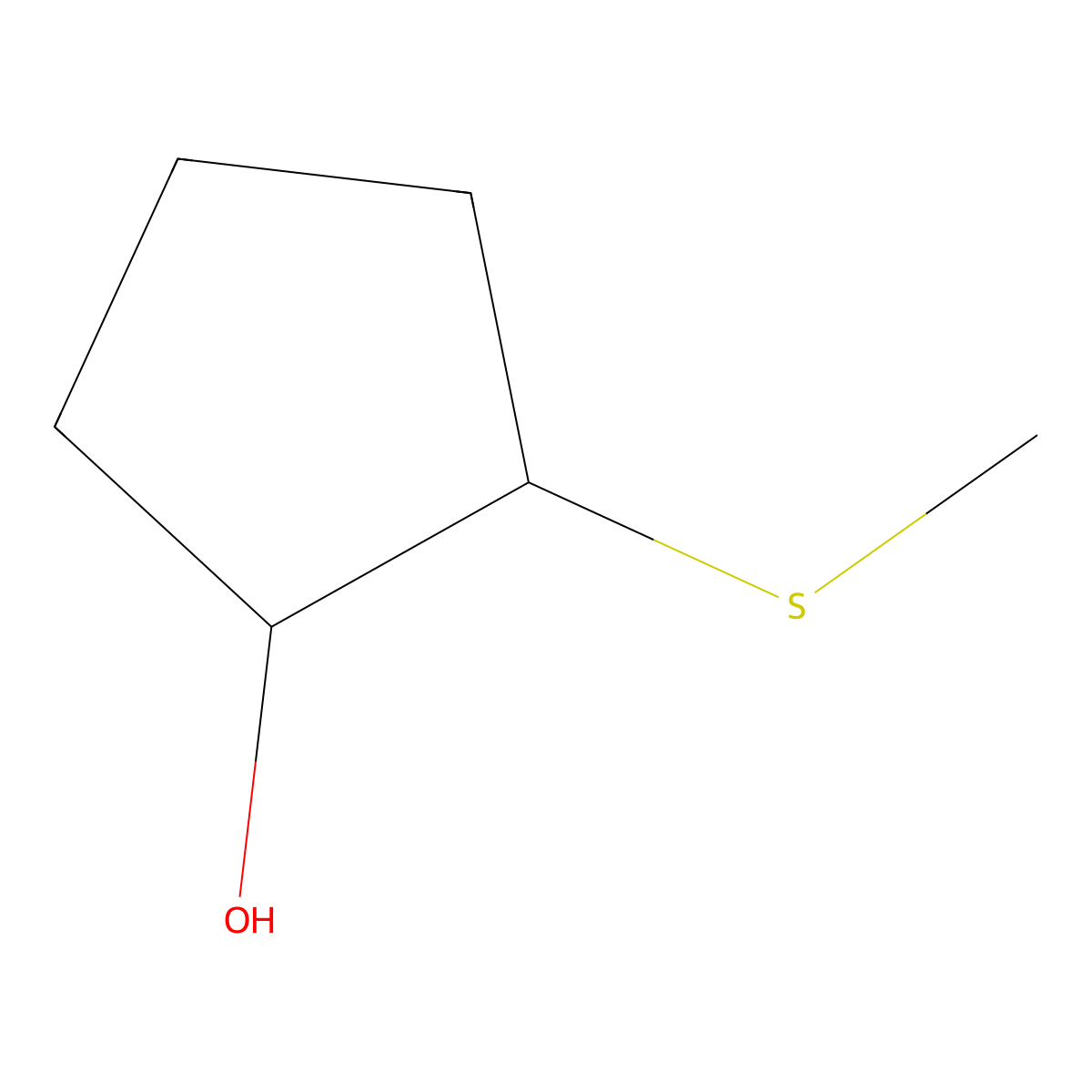 2-(Methylsulfanyl)cyclopentanol molecular structure, CAS 41326-54-9