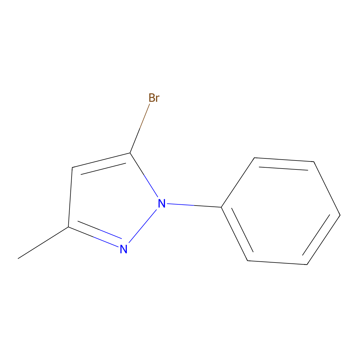 5-Bromo-3-methyl-1-phenylpyrazole molecular structure, CAS 41327-15-5