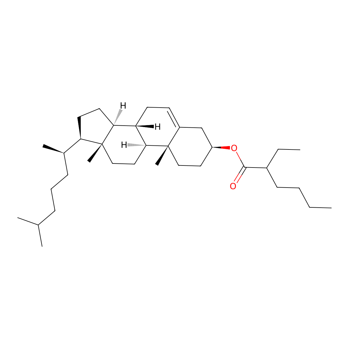 Cholest-5-en-3-ol (3beta)-, 3-(2-ethylhexanoate) molecular structure, CAS 41329-01-5