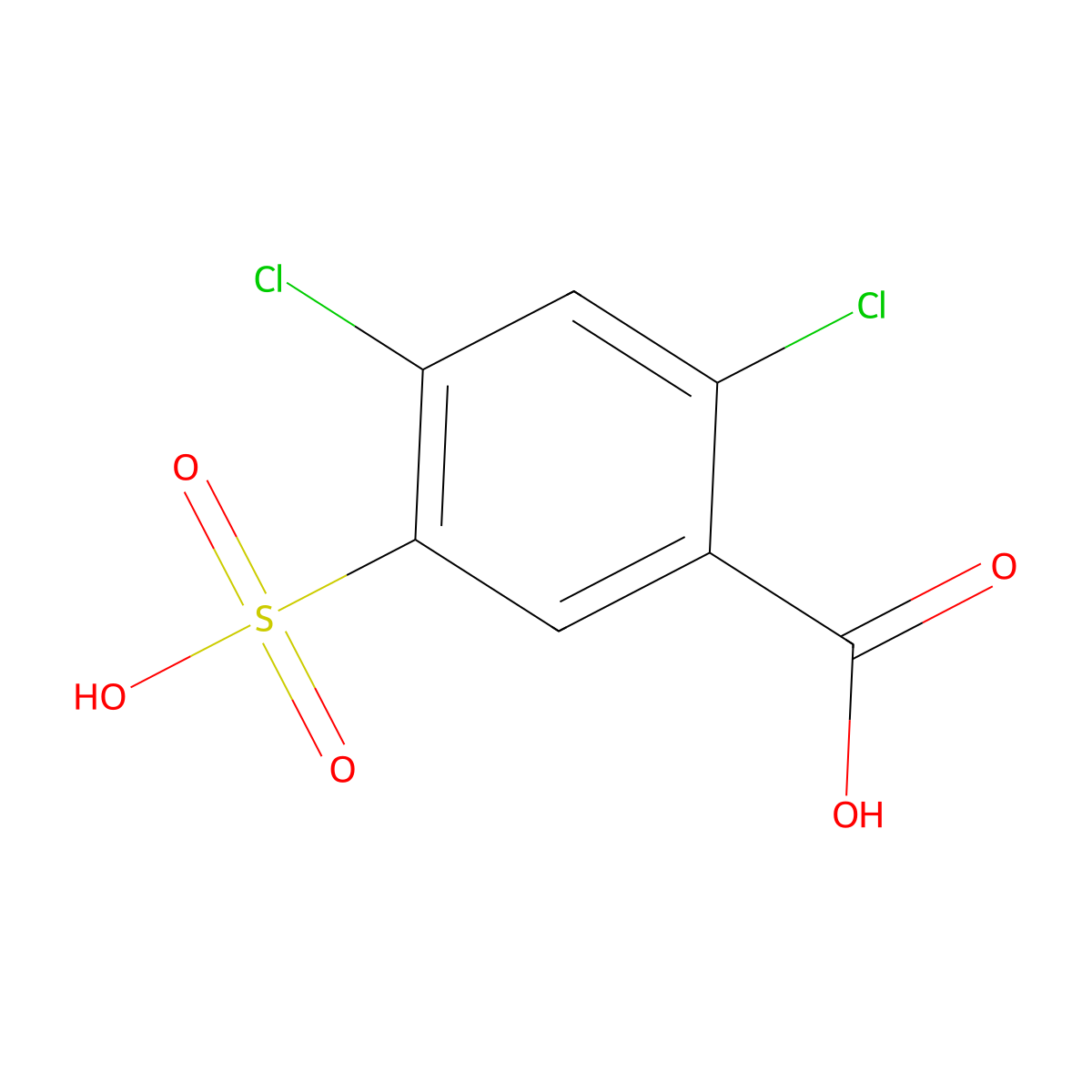 2,4-Dichloro-5-sulfobenzoic acid molecular structure, CAS 41332-59-6
