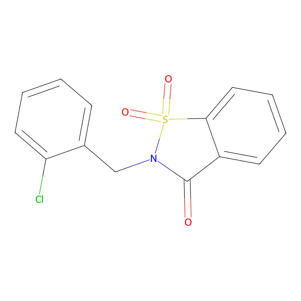 2-(2-Chlorobenzyl)-1,2-benzothiazol-3(2h)-one 1,1-dioxide molecular structure, CAS 41335-43-7