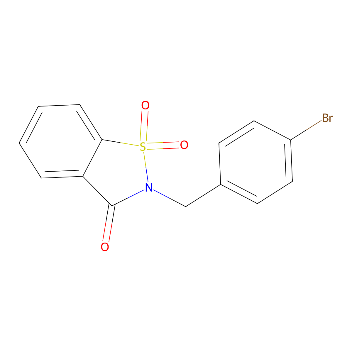 2-[(4-Bromophenyl)methyl]-1,1-dioxo-1,2-benzothiazol-3-one molecular structure, CAS 41335-45-9